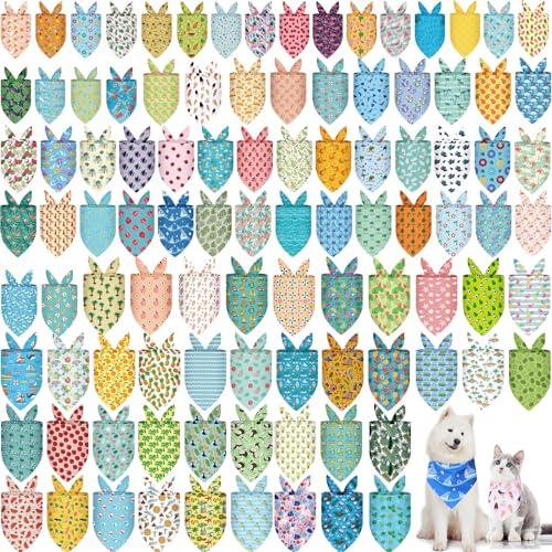 Huhumy Hundehalstücher für den Sommer, 3 Größen, waschbar, Dreieck, Obst, Sommerschal für Strand, klein, mittel, groß, Haustierbedarf, Sabbern, 100 Stück Huhumy Hundehalstücher für den Sommer, 3 Größen, waschbar, Dreieck, Obst, Sommerschal für Strand, klein, mittel, groß, Haustierbedarf, Sabbern, 100 Stück von Huhumy