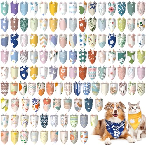 Huhumy Hundehalstücher für mittelgroße und große Hunde, bunt, dreieckig, für mittelgroße und große Hunde, für Frühling, Sommer, Geburtstag, Kostüm, Dekoration, Boho-Stil, 150 Stück Huhumy Hundehalstücher für mittelgroße und große Hunde, bunt, dreieckig, für mittelgroße und große Hunde, für Frühling, Sommer, Geburtstag, Kostüm, Dekoration, Boho-Stil, 150 Stück von Huhumy