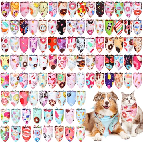 Huhumy Hundehalstücher in Donut-Form, dreieckig, bunt, für mittelgroße und große Hunde, Geburtstagsgeschenke, Sommer-Kostüm-Dekoration, 100 Stück Huhumy Hundehalstücher in Donut-Form, dreieckig, bunt, für mittelgroße und große Hunde, Geburtstagsgeschenke, Sommer-Kostüm-Dekoration, 100 Stück von Huhumy