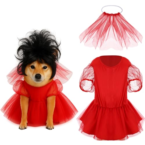 Huhumy Käfer-Kostüm-Set, 2-teilig, für Halloween, 80er Jahre, roter Käfer, Braut-Kostüm, Hochzeit, Gothic-Geisterkleid für Halloween, Cosplay von Huhumy