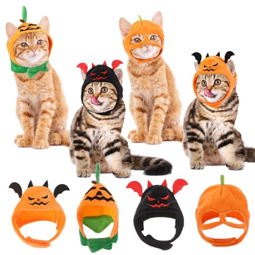 Huhumy Katzenkostüm für Halloween, Kürbis, Hut, verstellbarer Haustier-Kopfschmuck, niedliche Kopfbedeckung für Halloween, Party, Cosplay, Kostüm, Welpen, Kätzchen, Verkleidungszubehör (neuartiger Huhumy Katzenkostüm für Halloween, Kürbis, Hut, verstellbarer Haustier-Kopfschmuck, niedliche Kopfbedeckung für Halloween, Party, Cosplay, Kostüm, Welpen, Kätzchen, Verkleidungszubehör (neuartiger von Huhumy