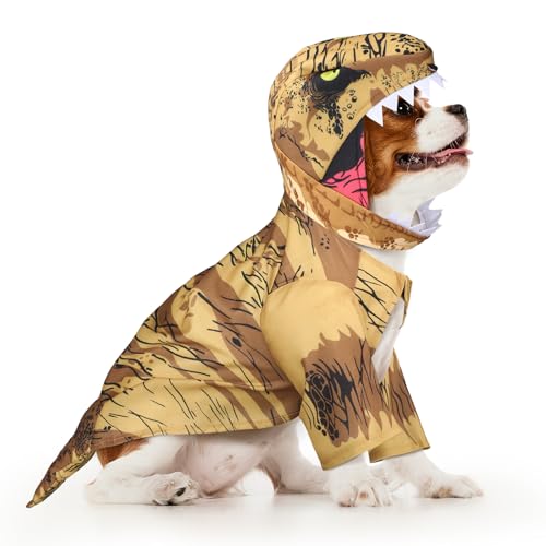 Huhumy T. Rex Hundekostüm, Dinosaurier-Hundekostüm, Halloween-Dino-Haustierkleidung für Haustier, Katze, Halloween, Party, Cosplay, Events, Foto-Requisiten, Größe L Huhumy T. Rex Hundekostüm, Dinosaurier-Hundekostüm, Halloween-Dino-Haustierkleidung für Haustier, Katze, Halloween, Party, Cosplay, Events, Foto-Requisiten, Größe L von Huhumy