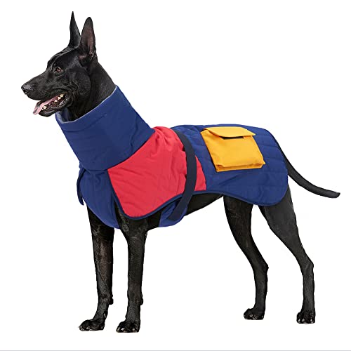 Huicai Hund Rollkragen Mäntel Jacke Verdicken Regenjacke Winddicht Regen Tasche Haustier Weste für Klein Mittel Groß Hunde von Huicai