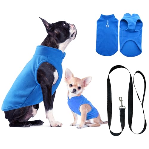 Hundepullover, Hundemantel Fleece Kleine Hunde, Hunde Fleece Pullover Katzenpullover, Hundepullover Hunde Kleidung für Chihuahua Französische Bulldogge(S, Blau) von Huifengjie