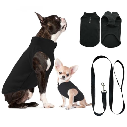 Hundepullover Kleine Hunde, Winter Hundemantel für Kleine Hunde, Hundeweste Hundejacke Hunde Pullover Kleine Hunde Mantel, Hundekleidung Hundepullover Fleece Wintermantel Hund Kleidung(S, Schwarz) von Huifengjie