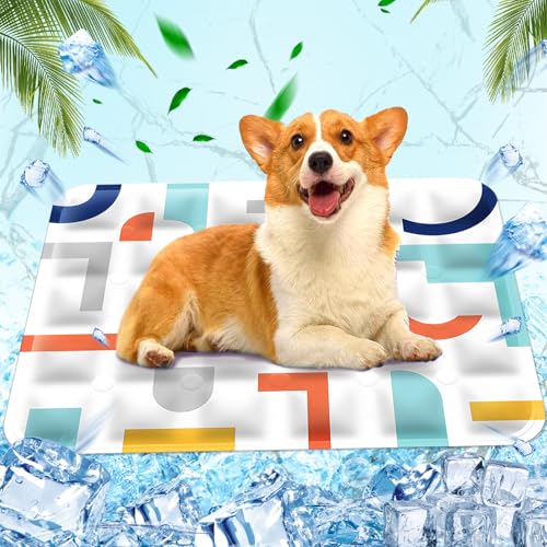 Kühlmatte, Hundematte & Katzenmatte, Hundekissen, wassergefüllte Kühlmatte, Katze Kühl Hundedecke Kühlende, 50×60cm, L, Weiß Kühlmatte, Hundematte & Katzenmatte, Hundekissen, wassergefüllte Kühlmatte, Katze Kühl Hundedecke Kühlende, 50×60cm, L, Weiß von Huifengjie