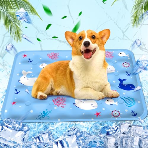 Kühlmatte Hunde, Haustier Kühlmatte, wassergefüllte Kühlmatte, für Zuhause Unterwegs oder im Auto,50×60 cm,L,Unterwasserwelt Kühlmatte Hunde, Haustier Kühlmatte, wassergefüllte Kühlmatte, für Zuhause Unterwegs oder im Auto,50×60 cm,L,Unterwasserwelt von Huifengjie