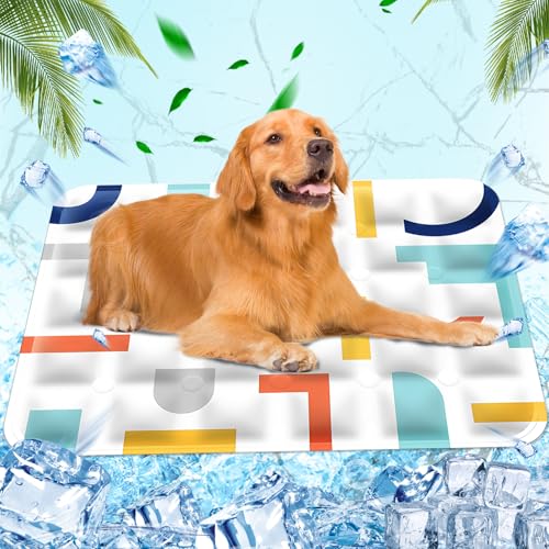 Kühlmatte Hunde, wassergefüllte Kühlmatte, Katzen Haustier Selbstkühlende Matte Hundematte, für Zuhause Unterwegs oder im Auto, 60 × 90 cm, XL, Weiß Kühlmatte Hunde, wassergefüllte Kühlmatte, Katzen Haustier Selbstkühlende Matte Hundematte, für Zuhause Unterwegs oder im Auto, 60 × 90 cm, XL, Weiß von Huifengjie