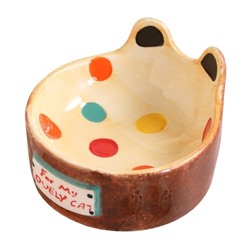 Handgefertigte Katzennäpfe aus Keramik (300 ml), handbemalte Katzennäpfe für Futter und Wasser, Haustiernapf für Hunde, Katzen, Kaninchen, Welpen, Kinder, Freunde von Huilairen
