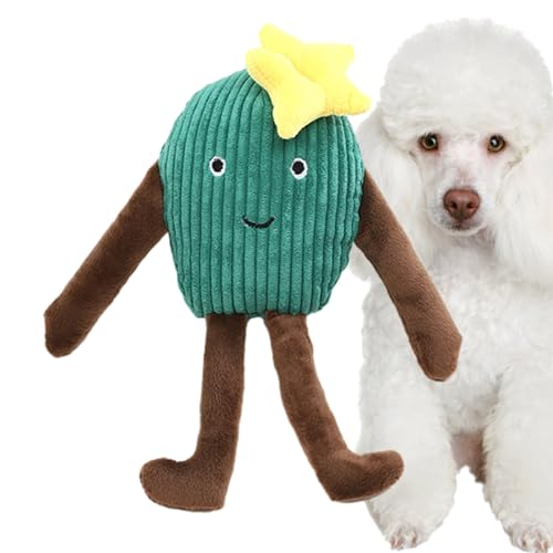 Hujinkan Kaktus-Hundespielzeug - Kleine Plüschpuppe, interaktives Hundespielzeug mit Geräuschen | Multifunktionales wiederverwendbares kleines Quietschspielzeug für Hunde im Freien, Puzzlespielzeug von Hujinkan