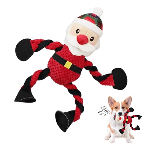 Hujinkan Weihnachts-Kauspielzeug für Hunde - Weihnachts-Plüsch-Kauspielzeug für Hunde,Niedliches interaktives Hundespielzeug für Haustiere, bequemes Trainings- und Entspannungsspielzeug für drinnen von Hujinkan
