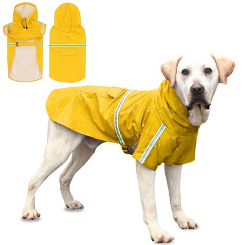 wasserdichte Hunde Regenmante Regenjacke, Hulaiyaa Regenjacke Hunde mit Reflektierend Streifen, Welpe Regenmantel mit Kapuze Wasserdicht Verstellbare Regenmantel für Mittel Große Jagdhund wasserdichte Hunde Regenmante Regenjacke, Hulaiyaa Regenjacke Hunde mit Reflektierend Streifen, Welpe Regenmantel mit Kapuze Wasserdicht Verstellbare Regenmantel für Mittel Große Jagdhund von Hulaiyaa