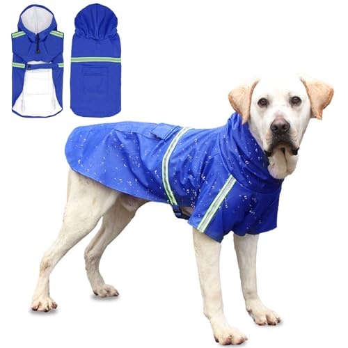 wasserdichte Hunde Regenmante Regenjacke, Hulaiyaa Regenjacke Hunde mit Reflektierend Streifen, Welpe Regenmantel mit Kapuze Wasserdicht Verstellbare Regenmantel für Mittel Große Jagdhund wasserdichte Hunde Regenmante Regenjacke, Hulaiyaa Regenjacke Hunde mit Reflektierend Streifen, Welpe Regenmantel mit Kapuze Wasserdicht Verstellbare Regenmantel für Mittel Große Jagdhund von Hulaiyaa