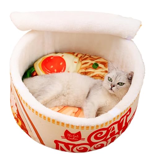 Humdcdy Ramen Katzenbett Nudel, weiches und warmes Plüsch-Ramen-Katzenbett, Nudelschalen-Form, Haustier-Sofa, Haus für Hunde und Katzen Humdcdy Ramen Katzenbett Nudel, weiches und warmes Plüsch-Ramen-Katzenbett, Nudelschalen-Form, Haustier-Sofa, Haus für Hunde und Katzen von Humdcdy