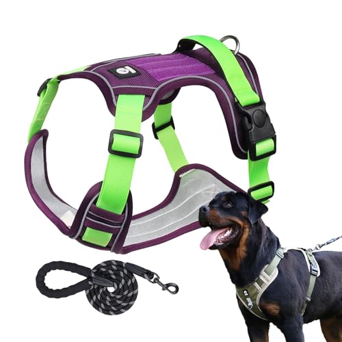 Humkopnl Hundegeschirr für große Hunde | Atmungsaktiv, kein Ziehen, Haustiergeschirr, verstellbares Hundegeschirr – flexibles Hundegeschirr-Set zum Ziehen, Joggen, Wandern Humkopnl Hundegeschirr für große Hunde | Atmungsaktiv, kein Ziehen, Haustiergeschirr, verstellbares Hundegeschirr – flexibles Hundegeschirr-Set zum Ziehen, Joggen, Wandern von Humkopnl