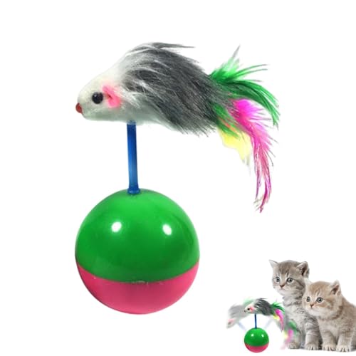 Humkopnl Interaktiver Katzenspielzeug-Ball, Katzenspielzeug mit Mäusen, tragbares Katzenspielzeug, bunte Feder, interaktives Katzenstab-Spielzeug mit Sound für Kätzchen-Training Humkopnl Interaktiver Katzenspielzeug-Ball, Katzenspielzeug mit Mäusen, tragbares Katzenspielzeug, bunte Feder, interaktives Katzenstab-Spielzeug mit Sound für Kätzchen-Training von Humkopnl