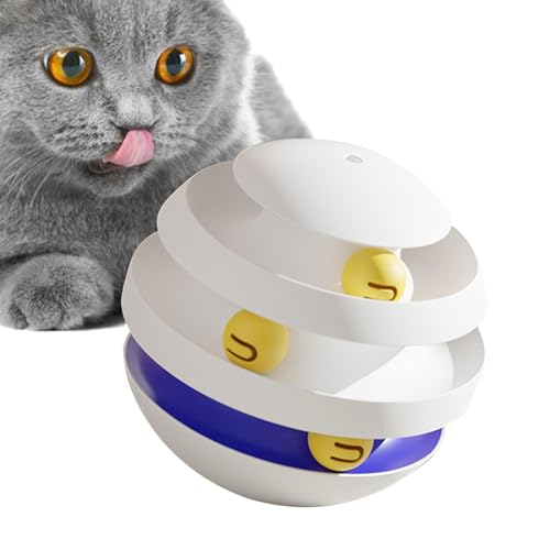 Humkopnl Katzenballspielzeug - 3 Schichten Poly Spielzeug - Kreatives Katzenspielspielzeug, langlebiges Katzenstimulationsspielzeug für Kätzchen, Spielzeit, Training von Humkopnl