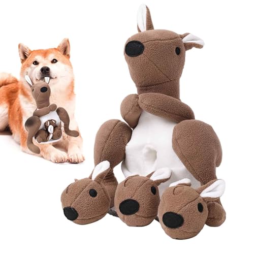 Humkopnl Plüsch-Hundespielzeug | Känguru-Spielzeug zum Zahnen, quietschendes Spielzeug für alle Rassen, Welpenspielzeug | Zahnen Plüschhund kauen Plüschpuppe niedlich und interaktiv für große Humkopnl Plüsch-Hundespielzeug | Känguru-Spielzeug zum Zahnen, quietschendes Spielzeug für alle Rassen, Welpenspielzeug | Zahnen Plüschhund kauen Plüschpuppe niedlich und interaktiv für große von Humkopnl