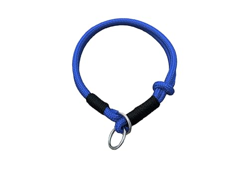 Hummelt® Hundehalsband aus weichem Tauwerk, geflochtenem Seil mit Zugbegrenzung blau 35cm (S) von Hummelt