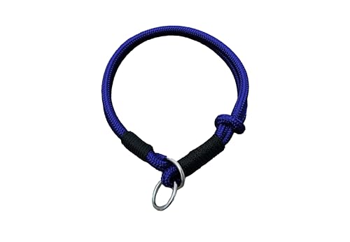 Hummelt® Hundehalsband aus weichem Tauwerk, geflochtenem Seil mit Zugbegrenzung dunkelblau 30cm (XS-S) von Hummelt