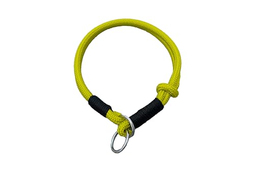 Hummelt® Hundehalsband aus weichem Tauwerk, geflochtenem Seil mit Zugbegrenzung gelb 30cm (XS-S) von Hummelt