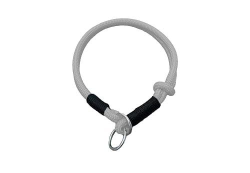 Hummelt® Hundehalsband aus weichem Tauwerk, geflochtenem Seil mit Zugbegrenzung grau 30cm (XS-S) von Hummelt