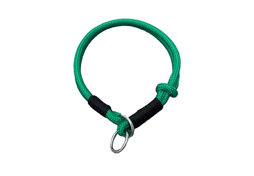 Hummelt® Hundehalsband aus weichem Tauwerk, geflochtenem Seil mit Zugbegrenzung grün 30cm (XS-S) von Hummelt