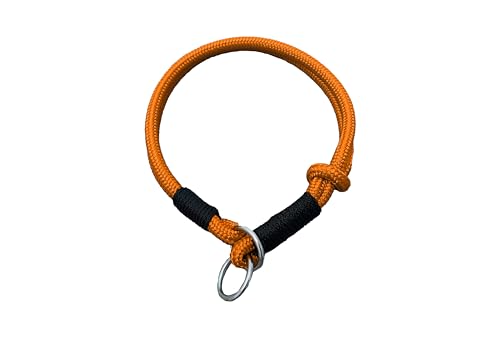 Hummelt® Hundehalsband aus weichem Tauwerk, geflochtenem Seil mit Zugbegrenzung orange 35cm (S) von Hummelt