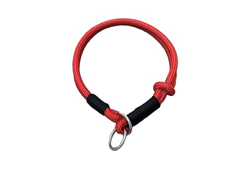 Hummelt® Hundehalsband aus weichem Tauwerk, geflochtenem Seil mit Zugbegrenzung rot 30cm (XS-S) von Hummelt