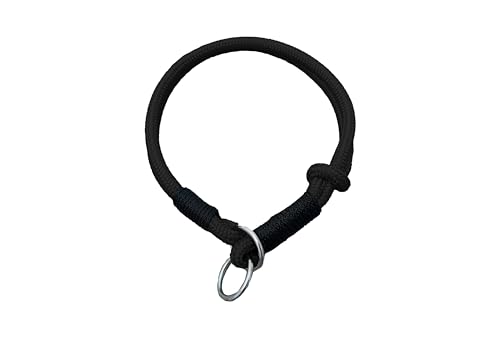 Hummelt® Hundehalsband aus weichem Tauwerk, geflochtenem Seil mit Zugbegrenzung schwarz 45cm (M) von Hummelt