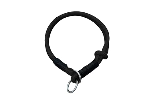 Hummelt® Hundehalsband aus weichem Tauwerk, geflochtenem Seil mit Zugbegrenzung schwarz 65cm (XL) von Hummelt