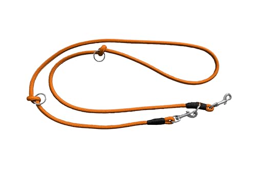 Hummelt® Hundeleine Führleine Leine Umhängleine Doppelleine aus Tauwerk, geflochtenem Seil orange von Hummelt