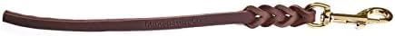 Fettleder Kurzführer geflochten 40cm x 8mm braun Messing Fettleder Kurzführer geflochten 40cm x 8mm braun Messing von Hund natürlich