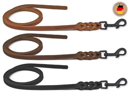 Fettlederleine für Hunde 1m / 1,35m / 2,20m / 3m Bolzenkarabiner schwarz matt, ohne Handschlaufe braun 2,20m x 15mm Fettlederleine für Hunde 1m / 1,35m / 2,20m / 3m Bolzenkarabiner schwarz matt, ohne Handschlaufe braun 2,20m x 15mm von Hund natürlich