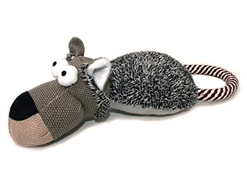 Hundespielzeug Wolf Seppi in Leinen Optik Jute Oliv grau mit Tau und Squeaker Hundespielzeug Wolf Seppi in Leinen Optik Jute Oliv grau mit Tau und Squeaker von Hund natürlich