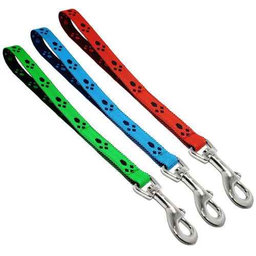 Hunde Design Kurzführer mit Pfoten Rot/Schwarz mit Pfoten 20mm Hunde Design Kurzführer mit Pfoten Rot/Schwarz mit Pfoten 20mm von Bigcago