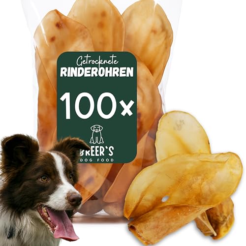 BREERs Getrocknete Rinderohren für Hunde 100 Stück aus eigener Deutscher Herstellung, Kauartikel für Groß & Klein BREERs Getrocknete Rinderohren für Hunde 100 Stück aus eigener Deutscher Herstellung, Kauartikel für Groß & Klein von Hunde Helden