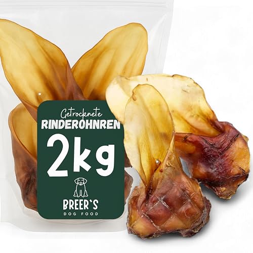 BREERs Getrocknete Rinderohren mit Muschel für Hunde 2 Kg aus eigener Deutscher Herstellung, Kauartikel für Groß & Klein von Hunde Helden