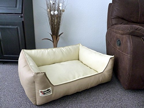 Hundebett Hundesofa Schlafplatz Kunstleder Similpelle 105 cm X 80 cm beige Champagner Hundebett Hundesofa Schlafplatz Kunstleder Similpelle 105 cm X 80 cm beige Champagner von Hundebettenmanufaktur