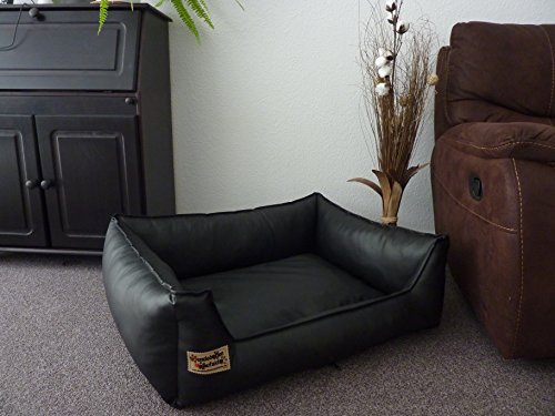 Hundebett Hundesofa Schlafplatz Kunstleder Similpelle 130 cm X 100 cm schwarz Hundebett Hundesofa Schlafplatz Kunstleder Similpelle 130 cm X 100 cm schwarz von Hundebettenmanufaktur