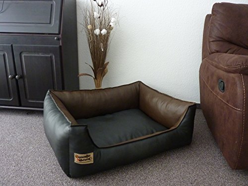 Hundebett Hundesofa Schlafplatz Kunstleder Similpelle 155 cm X 105 cm schwarz braun Hundebett Hundesofa Schlafplatz Kunstleder Similpelle 155 cm X 105 cm schwarz braun von Hundebettenmanufaktur
