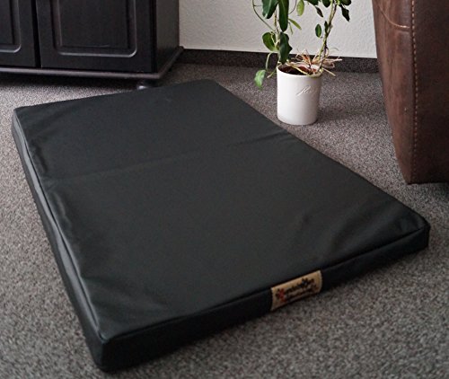 Hundematratze Hundebett Matratze Kunstleder 90 cm X 60 cm Top Ware schwarz von Hundebettenmanufaktur