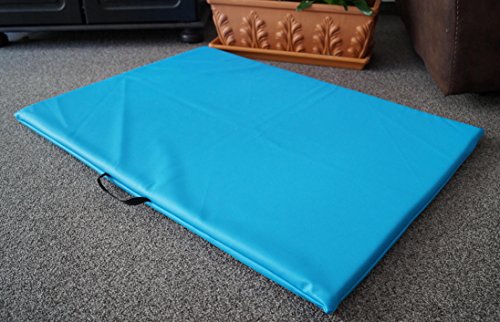 Hundematte Hundematratze Matte Kunstleder Schaumstoff 3 cm (110 cm X 65 cm, blau) von Hundebettenmanufaktur