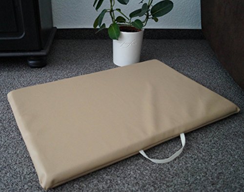 Hundematte Hundematratze Matte beidseitig Kunstleder Schaumstoff 3 cm (90 cm X 60 cm, beige) von Hundebettenmanufaktur