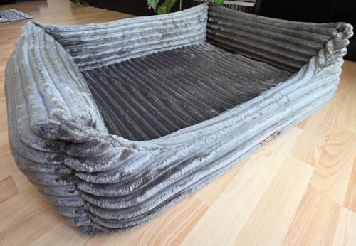 Orthopädisches Hundesofa Hundebett Cord Ortopedico mit 8 cm Viscoschaummatratze (grün, 90 cm X 70 cm) von Hundebettenmanufaktur