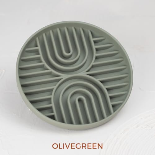 HUNDEBLICKE SHOP Schleckmatte Hund mit Saugnäpfen, Leckmatte aus hochwertigem Silikon, Futtermatte 20x20x3cm, ideal als Hundeeis Form, Olivegreen HUNDEBLICKE SHOP Schleckmatte Hund mit Saugnäpfen, Leckmatte aus hochwertigem Silikon, Futtermatte 20x20x3cm, ideal als Hundeeis Form, Olivegreen von Hundeblicke Shop