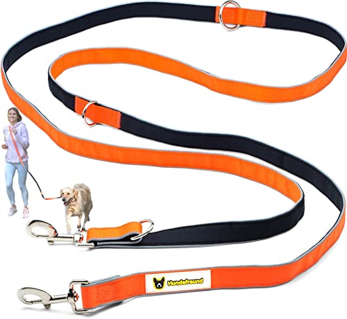 Hundefreund Multifunktionsleine (6 in 1) verstellbare Hundeleine 3m zum Umhängen reflektierend mit 3 Ringen für mittlere und große Hunde - Führleine Doppelleine Schulterleine und Sportleine in einem von Hundefreund