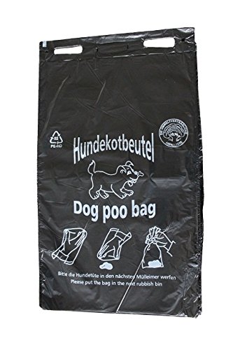 Hundekotbeutel - ÖKO - schwarz bedruckt weiß - abreissbar - 20 x 32 cm (2000 Stück) von Hundekotbeutel