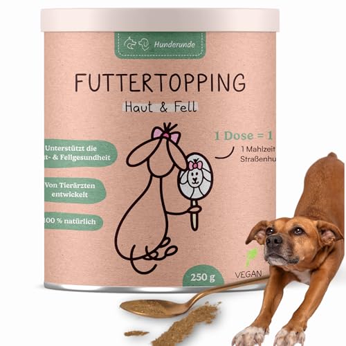 Hunderunde – Futtertopping Haut & Fell 250g – natürliche Hautpflege & glänzendes Fell I Hanfpulver Bierhefe Seealgen Möhrenmehl Chlorella Rote Beete Heidelbeer Algenpulver Hunderunde – Futtertopping Haut & Fell 250g – natürliche Hautpflege & glänzendes Fell I Hanfpulver Bierhefe Seealgen Möhrenmehl Chlorella Rote Beete Heidelbeer Algenpulver von Hunderunde