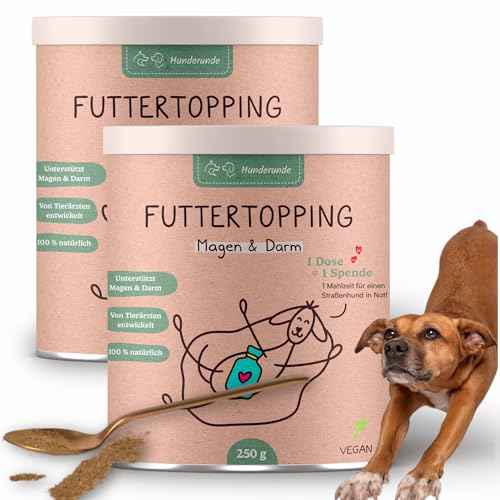 Hunderunde – Futtertopping Magen & Darm 2x250g – natürliche Verdauungsunterstützung bei Blähungen Durchfall Grasfressen I Präbiotikum Topinambur Mariendistel Artischocke Hunderunde – Futtertopping Magen & Darm 2x250g – natürliche Verdauungsunterstützung bei Blähungen Durchfall Grasfressen I Präbiotikum Topinambur Mariendistel Artischocke von Hunderunde